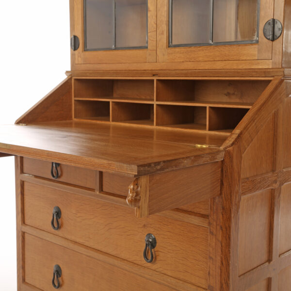 Mouseman Oak Bureau/Bookcase