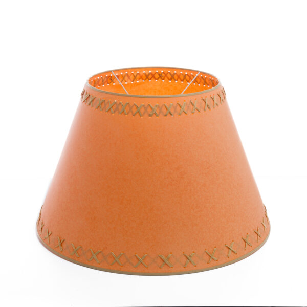 Parchment Lampshade for Standard Lamp with Raffia Trim