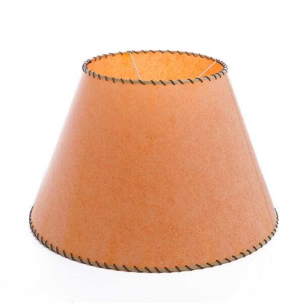 Parchment Lampshade for Standard Lamp with Leather Trim