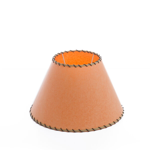 Parchment lampshade For Large Table Lamp, Empire  With Leather Trim 14"