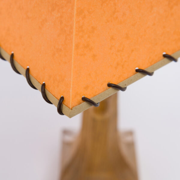 Parchment Lampshade for Large Table Lamp Square with Leather Trim 12"