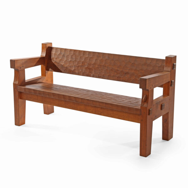 Mouseman Oak Land Settle / Garden Bench