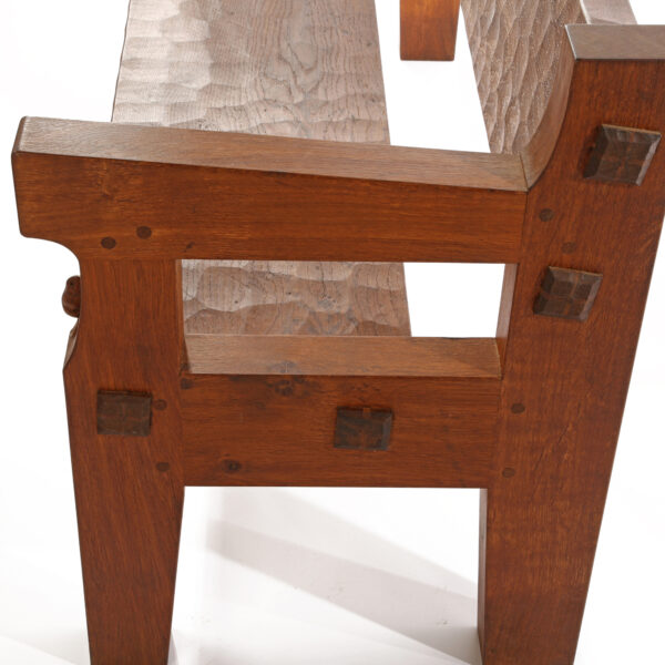 Mouseman Oak Land Settle / Garden Bench