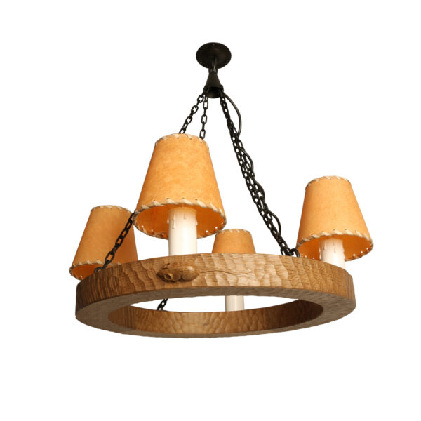 Mouseman Oak Circular Chandelier