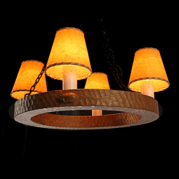 Mouseman Oak Circular Chandelier