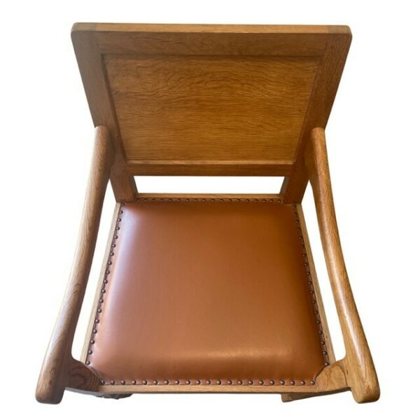 Classic Mouseman Pair of Panel Back Arm Chairs