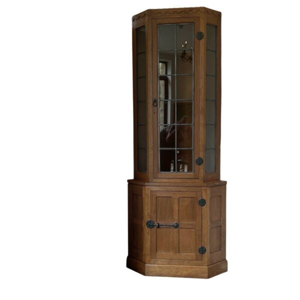 Classic Mouseman Corner Display Cupboard