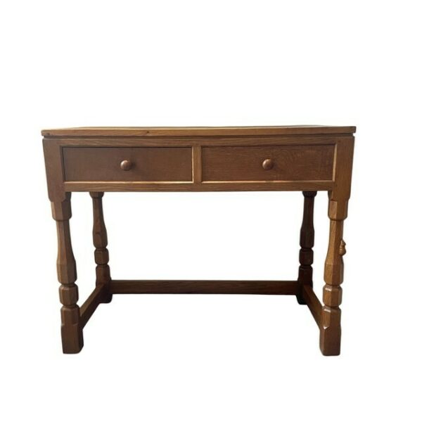 Classic Mouseman 3' 0" Hall Table with Two Drawers SOLD