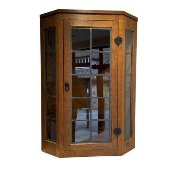 Classic Mouseman Oak Small Corner Cupboard