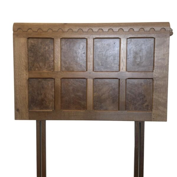 Special Mouseman Oak Headboard With Eight Burr Oak Panels  3' Wide