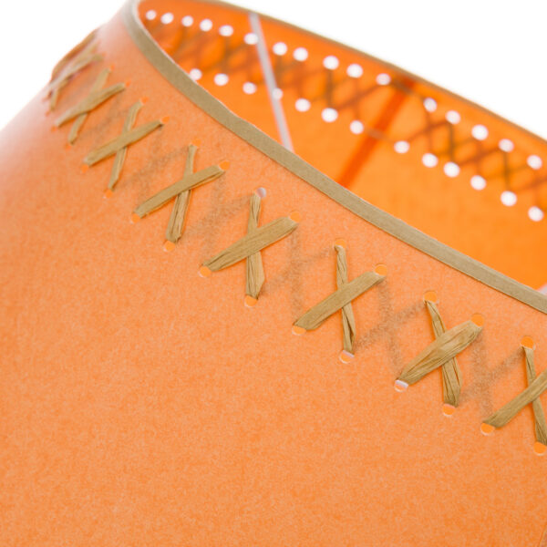 Parchment Lampshade for Standard Lamp with Raffia Trim