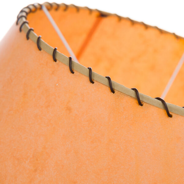 Parchment Lampshade for Standard Lamp with Leather Trim
