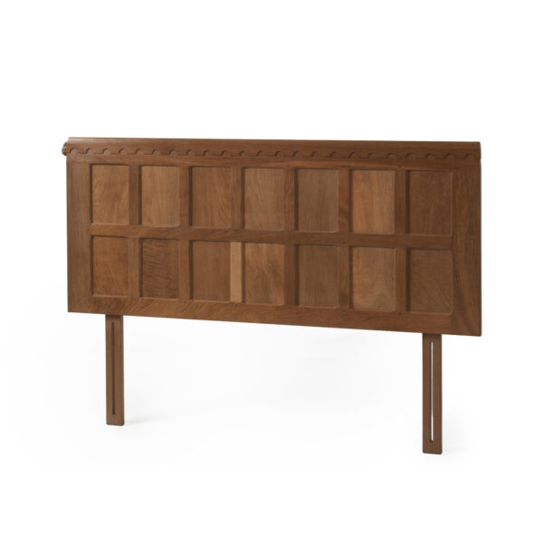 Mouseman Oak Panelled Divan Headboard 4' 6" W