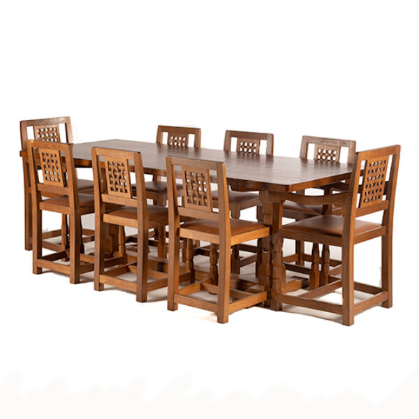 Classic Mouseman 8'0 Refectory Table and Chairs