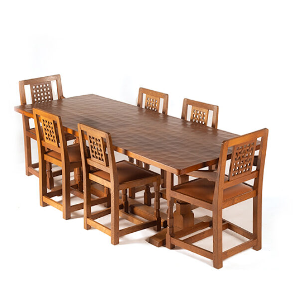 Classic Mouseman 7'0" Refectory Table and Chairs - SOLD