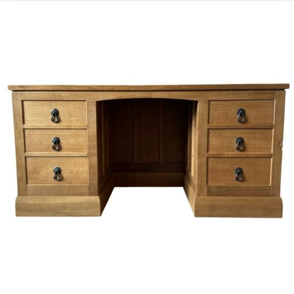 Classic Mouseman Kneehole Desk With Filing Drawer