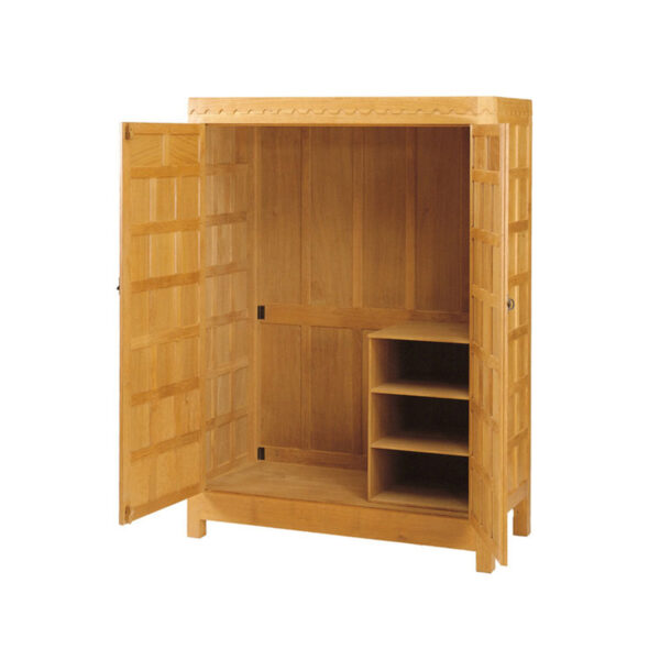 Mouseman Oak Wardrobe with Removable Shelf Unit