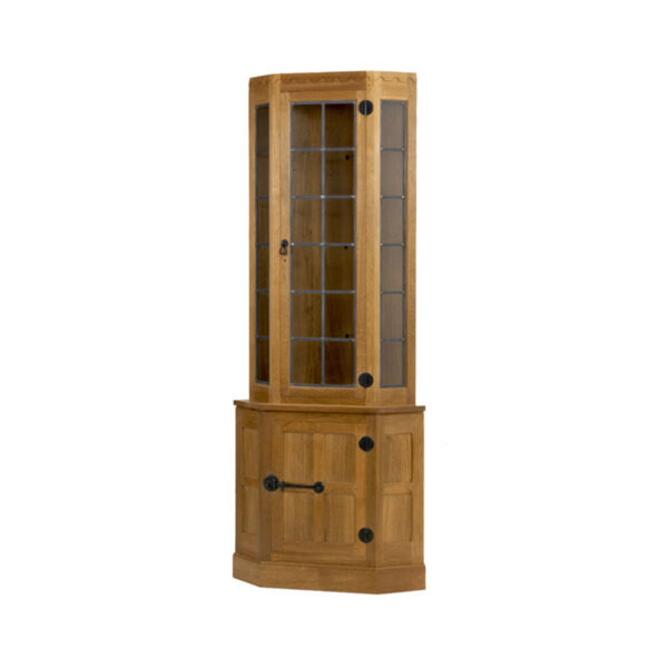 Mouseman Oak Corner Display Cupboard