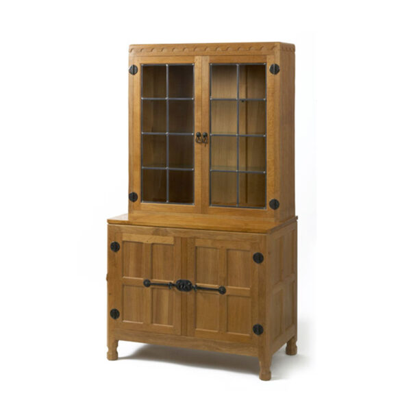 Mouseman Oak Drinks Display Cupboard