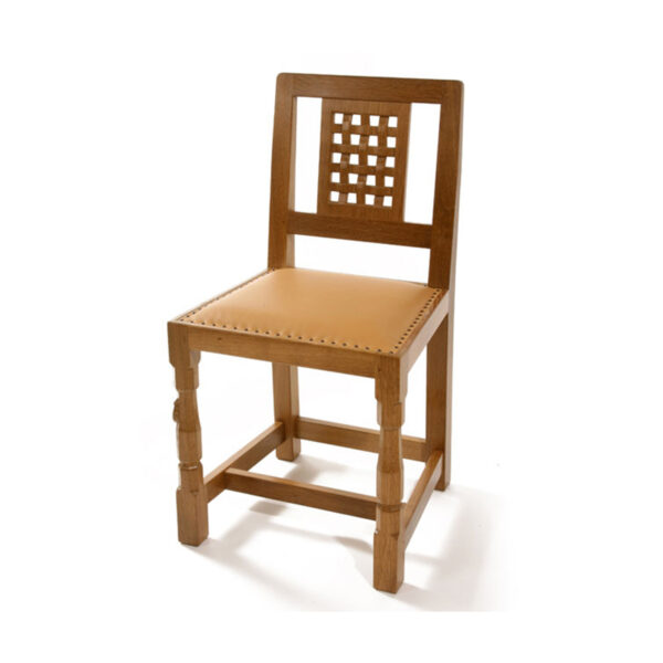 Mouseman Oak Lattice Back Dining Chair