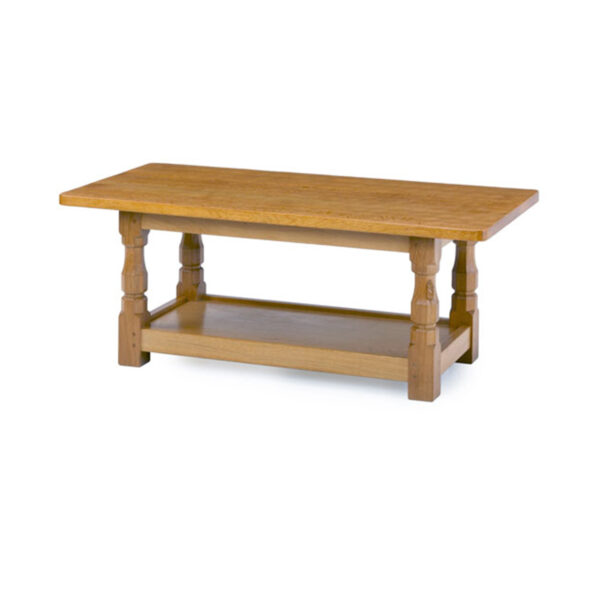 Mouseman Oak Refectory Coffee Table with Shelf