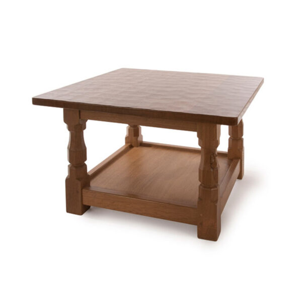 Mouseman Oak Square Coffee table with Shelf