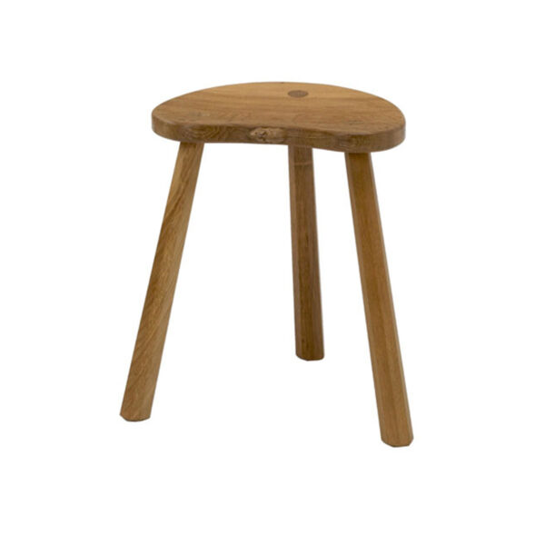 Mouseman Oak Cow Stool with Three Legs