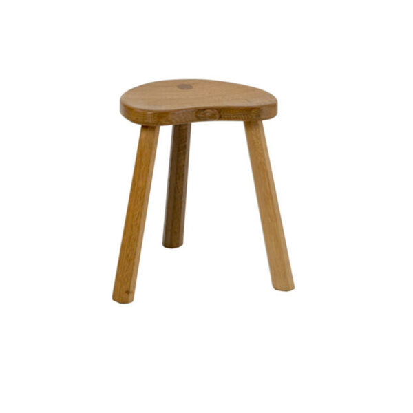 Mouseman Oak Calf Stool