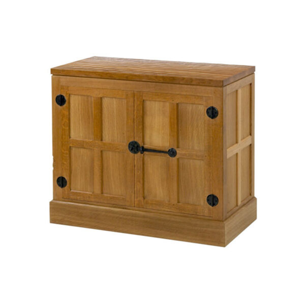 Mouseman Oak Entertainments Cupboard 3'W