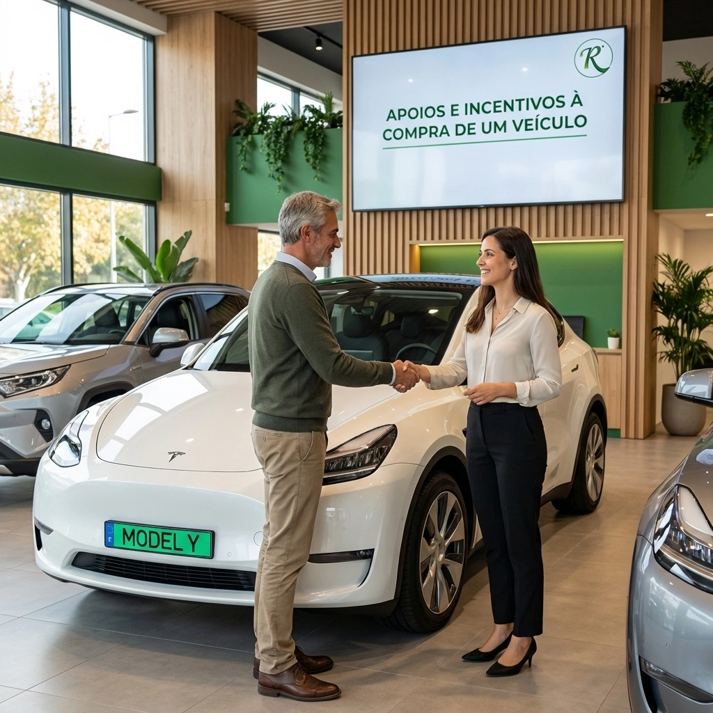 Cliente satisfeito com veículo elétrico