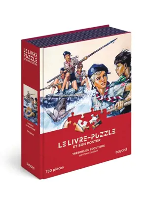 Livre-Puzzle Scoutisme illustré par Pierre Joubert : Puzzle 750 pièces adulte, coffret CADEAU premium avec poster pour les scouts d'hier et d'aujourd'hui