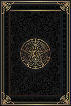Grimoire vierge pentacle lunaire : noir