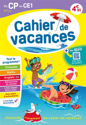 Cahier de vacances du CP au CE1, 6-7 ans : tout le programme !