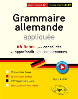 Grammaire allemande appliquée : 66 fiches pour consolider et approfondir ses connaissances : niveau minimum A2, niveau à atteindre B1-B2