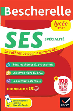 Bescherelle SES spécialité : lycée, 1ère, terminale : la référence pour le nouveau bac
