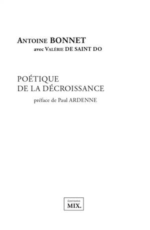 Poétique de la décroissance