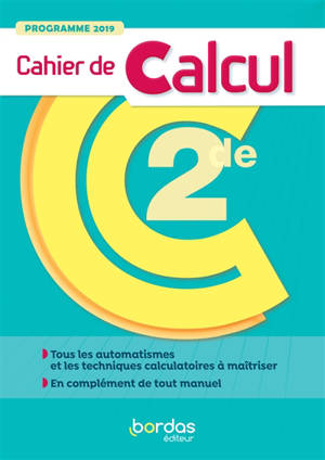 Cahier de calcul 2de : programme 2019