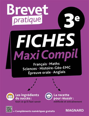 Fiches maxi compil français, maths, sciences, histoire géo EMC, épreuve orale, anglais 3e