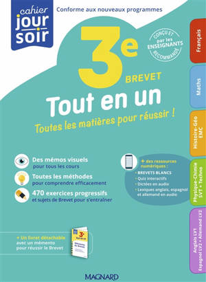 Tout en un brevet, 3e : toutes les matières pour réussir !