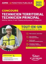 Technicien territorial, technicien principal : externe, interne, 3e voie, examens professionnels, catégorie B : tout-en-un, 2025-2026