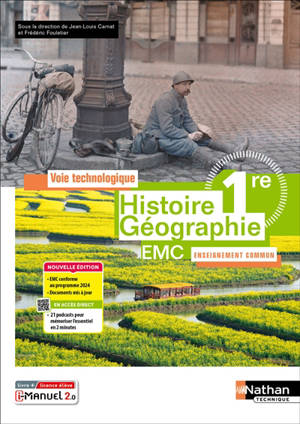 Histoire géographie, EMC, 1re : voie technologique, enseignement commun : i-manuel 2.0, livre + licence élève