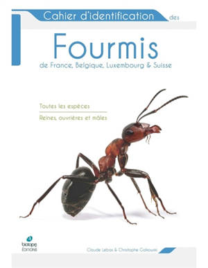 Cahier d'identification des fourmis de France, Belgique, Luxembourg & Suisse : toutes les espèces, reines, ouvrières et mâles