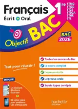 Français écrit + oral 1re STMG, STI2D, ST2S, STD2A, STHR, STL : bac 2026