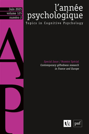Année psychologique (L'), n° 2 (2025)