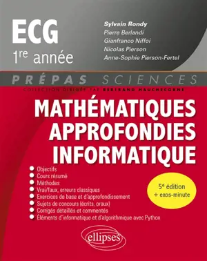 Mathématiques approfondies informatique, ECG 1re année