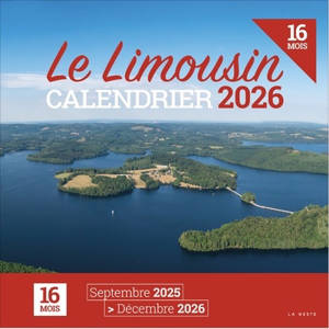 Limousin : calendrier 2026 : 16 mois, septembre 2025-décembre 2026