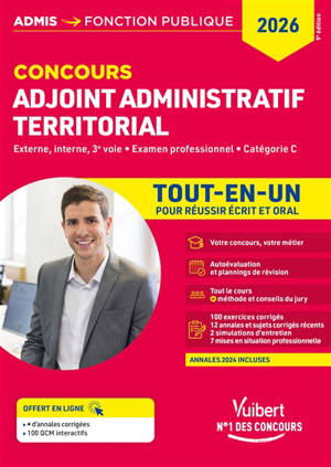 Adjoint administratif territorial : externe, interne, 3e voie, examen professionnel, catégorie C : tout-en-un, concours 2026