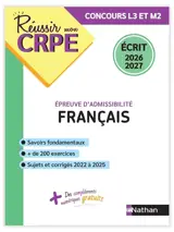 Français, épreuve d'admissibilité : écrit 2026-2027 : concours L3 et M2