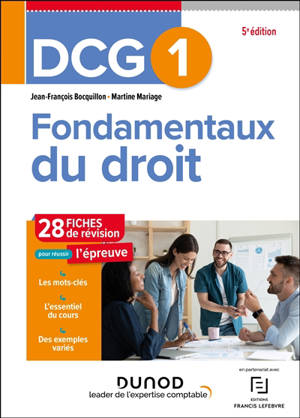 DCG 1, fondamentaux du droit : 28 fiches de révision pour réussir l'épreuve