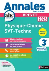 Physique chimie, SVT, techno 3e : brevet 2026